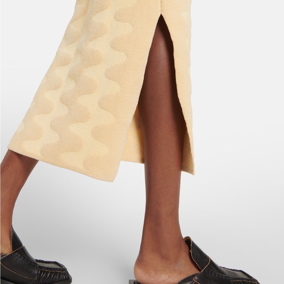 🔖NWT Nanushka Bria Creme Tubular Jacquard Mid Length Skirt - Picture 7 of 13